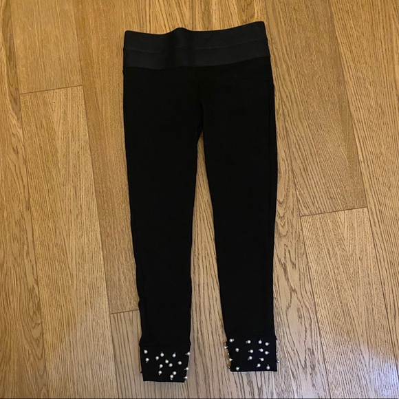 Zara Pearl Embellished Leggings - Picture 1 of 4
